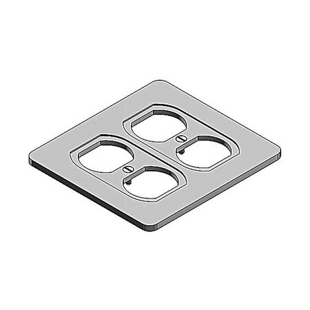 Abb TWO GANG FS/FD CVR, STL, 2-DX RCPT,  639914